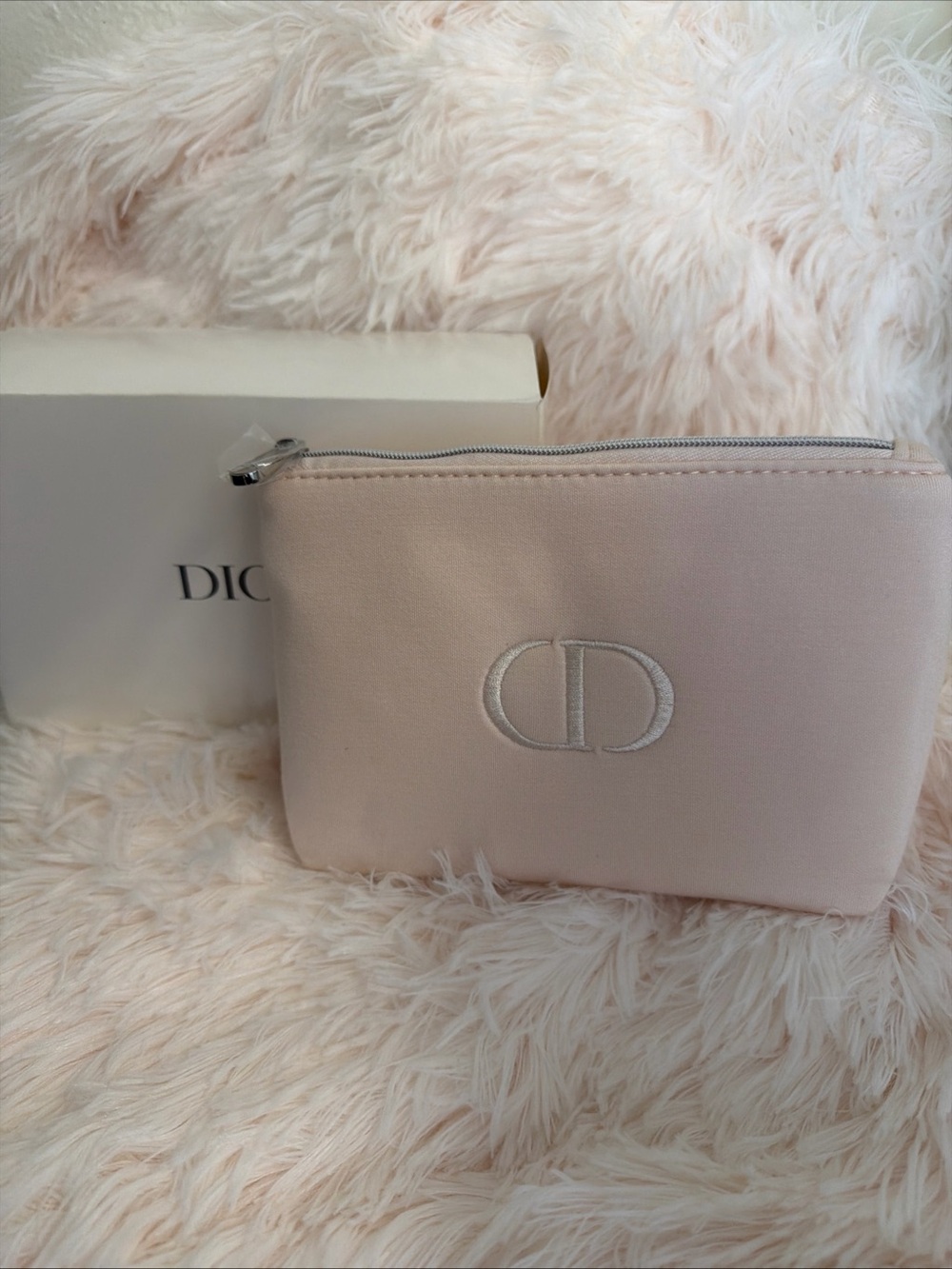 Dior Blush Pink CD Logo Cosmetic Pouch